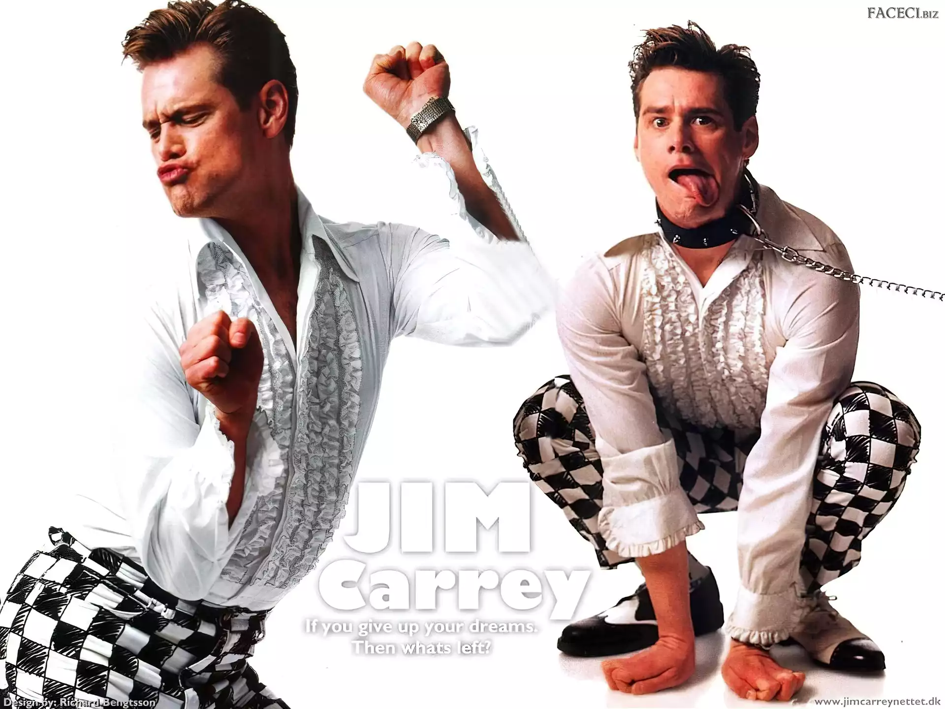 obroża, Jim Carrey, biała koszula